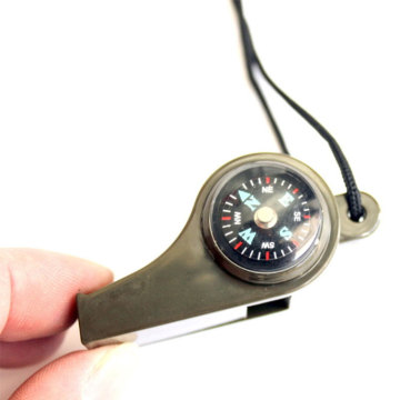 Personalized 3 In 1 Mini Emergency Whistle With Compass And Air Thermometer