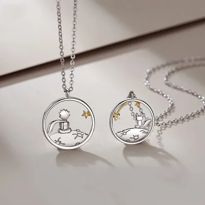 Fashion Couple Prince Little Fox Pendant Necklace - Valentine's Day Anniversary Gift Jewelry