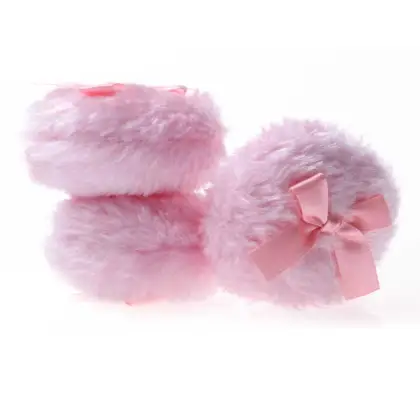 Professional Pink Powder Puff Soft Beauty Makeup Plush Puff With Ribbon
