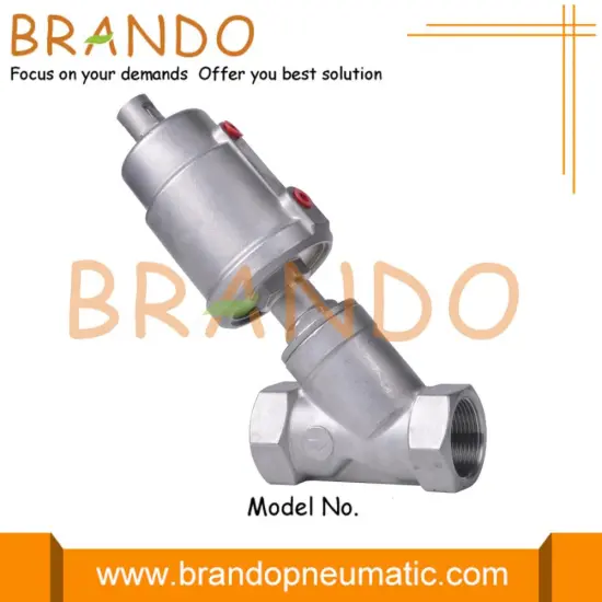 Stainless Steel Head Pneumatic Threaded Angle Seat Valve