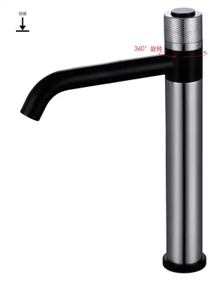 360-rotating above counter basin Button Handle basin faucet