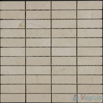Cream Marfil Polished Stream Marble Mosaic
