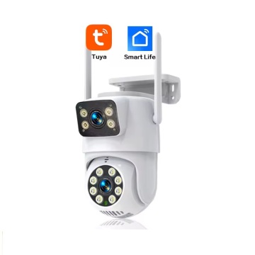 Tuya Smart 4MP WiFi PTZ Dome Camera with Dual Lens and Two-Way Audio
