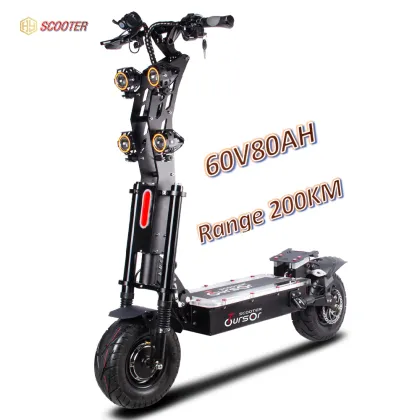 High-Power Off-Road Electric Scooters: 8000W 200KM 60V Dual Motor Mercane Scooter for Adults