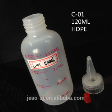 China 120ml HDPE plastic empty needle nose bottle