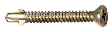 03014 Countersunk head self drilling screw with wing and serration