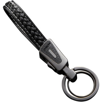Custom Logo Jobon High-Quality Zinc Alloy Metal Car Keychains with Hand-Made Leather Rings and Gift Box Packaging