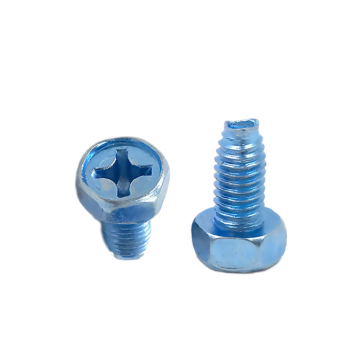 Hexagon Head Cross Recessed Triangular Tooth Thread Lock Screws M2-M8 Zinc Plated Steel