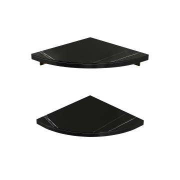 Modern Black Gold Triangle Bracket Marble Wall Shelf for Bathroom