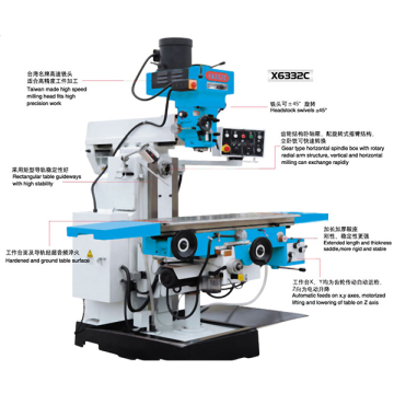 X6332C Universal Milling Machine Price/Turret Milling Machine for sale