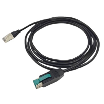 電源付きUSB 12V - RJ45モジュラープラグケーブル