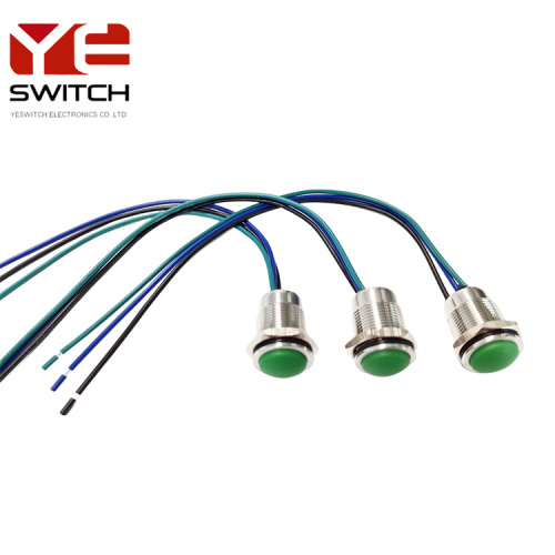 Yeswitch IP68 16mm Metall Silicon -Tastendrahtschalter