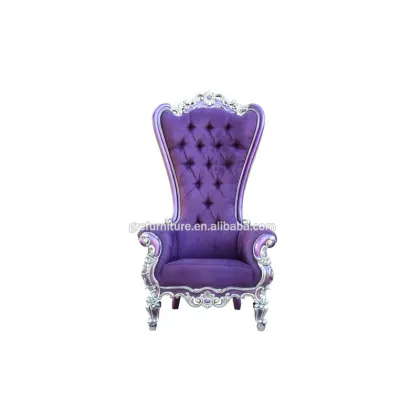 Elegant Purple High Back King's Throne Chair - Royal Luxury Design