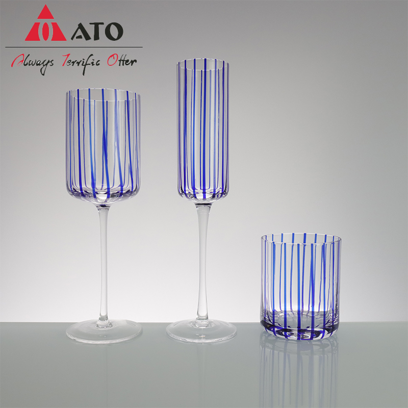 Porta di candele di vetro blu blu borosilicato per il matrimonio