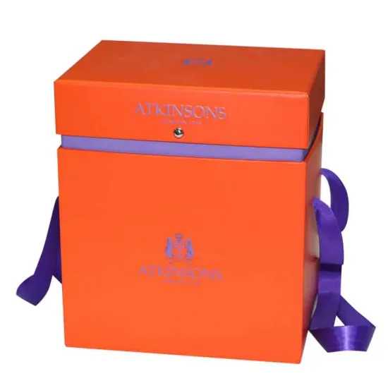 Rigid Paper Gift Box Packaging with Ribbon Hand