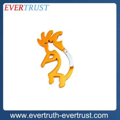 promotional custom metal primitive man shaped carabiner