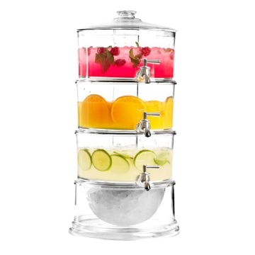 Triple Custom Drink Beverage Juice Tower 3 Tier Dispenser