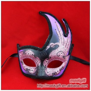 wholesale black Party mask handcraft purple with black plastic mask