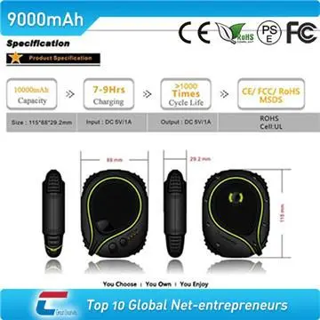 Waterproof battery charger for iphone 4/4s with LED flash light
