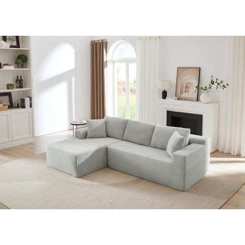 Elegant Modern Ribbed Sofa