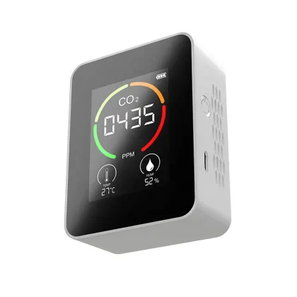 Smart Wall-Mounted CO2 Air Quality Detector with Rechargeable Battery