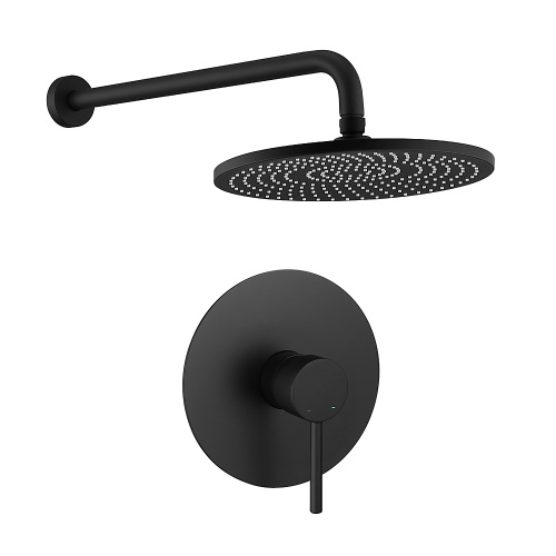 1 Way Matt Black Wall Mounted Concealed Shower