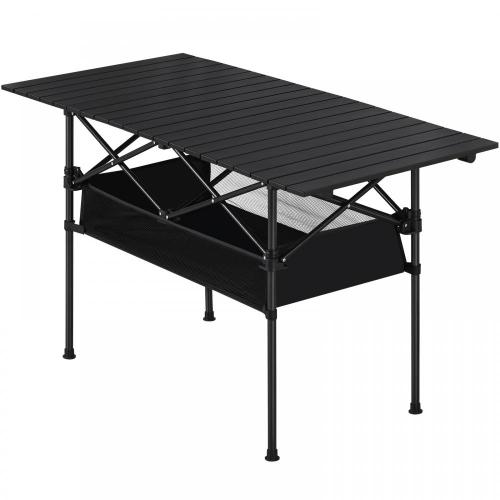 Table de camping pliable en aluminium avec stockage