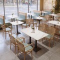 Solid Wood Dining Chair with Rattan Back