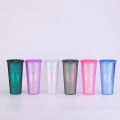 Fish scale double-layer plastic straw diamond cup