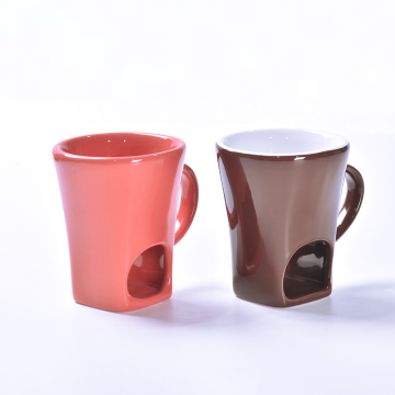 Colored glaze stoneware Chocolate Ceramic Fondue Mug