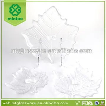 Multi-Functional Clear Leaf Shaped Glass Plates