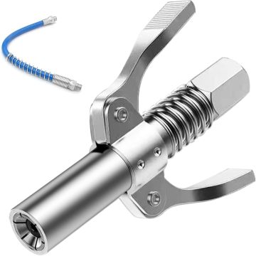 Heavy Duty Clamp Type Grease Gun Coupler Nozzle Fittings with Quick Lock and Release for Auto Parts
