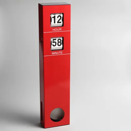 Red Long Pendulum Hanging Flip Clock