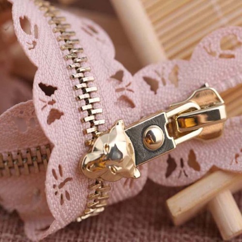Fation lace edge metal zipper for women's clothes