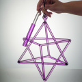 Q're Spiritual Purple Clear Quartz Crystal Singing Merkaba 9"