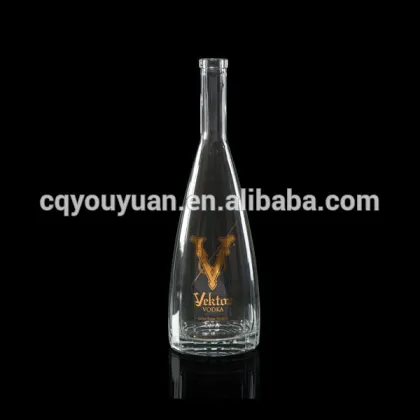 Soda lime premium liquor glass bottles with indent bottom