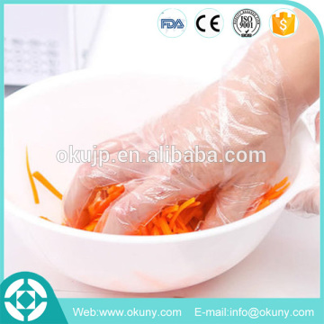 Food grade transparent plastic disposable hand gloves