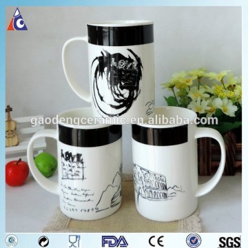 2015 new straight body white bone china ceramic mugs