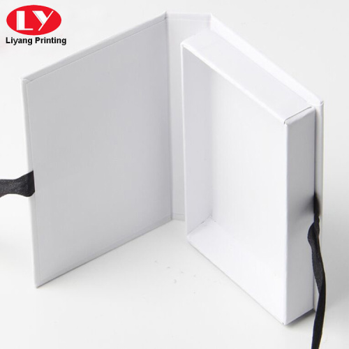 White Rigid Magnetic Folding Box Ribbon Closure