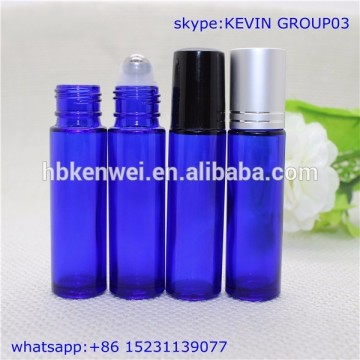 10ml essential oil roller bottles cobalt blue with metal roller ball black cap