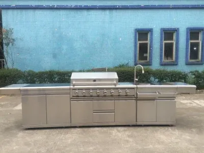 ODM OEM Outdoor Stainless BBQ Grill Modular Kitchen Cabinet Barbecue Kitchen