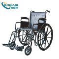 Sedia a rotelle manuale con struttura in acciaio cromato con schienale