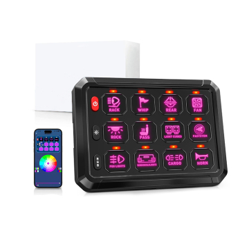12 Gang 12V DC RGB Switch Panel with App Control for Cars and Off-road Vehicles