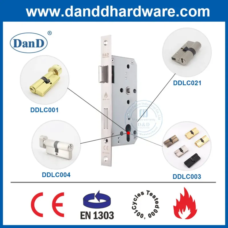 Euro Profile En1303 Safe High Security Fire Mechanical Key Factory Hotel Mortise Double Handle Door Brass ANSI Lockset CE European Guangdong Cylinder Lock

**Title Suggestion:**  
**Euro Profile En1303 High Security Brass Cylinder Lock**