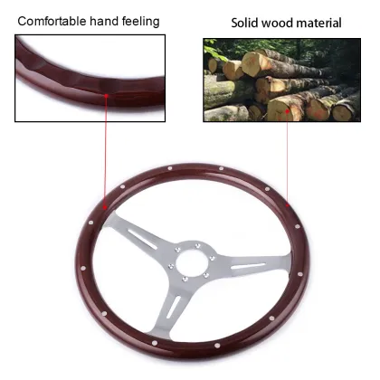 Universal 15" Grant Classic Nostalgia Style Wood Grain Steering Wheel