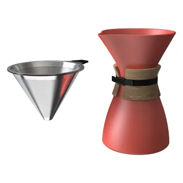 DHPO Luxury Portable Ceramic Pour Over Coffee Maker Set with Coffee Pot and Wooden Sleeve - Gift