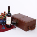 Caixa Personalizada de Couro Double Wine Pack