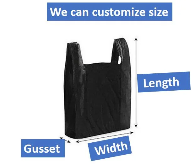 Custom Printed Plastic Grocery T-Shirt Shopping Bag Bulk