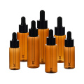 wholesale amber color customized empty pet plastic boston flat cylinder dropper bottle 15ml 30ml 50ml