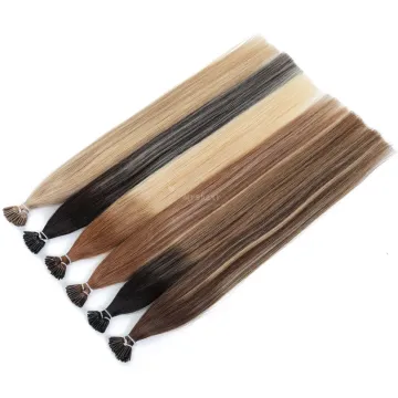 Wholesale Hot sells No shedding and tangle factory price straight pre bonded hair Stick I tip Hair Extension I TIP HAIR
